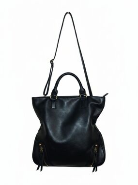 Kiss Me Couture Black Women’s Leather Shoulder LG Tote Very Y2K Good Condition